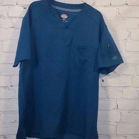 Dickies Carribean Blue Men's Scrub Top Size L - Picture 1 of 6